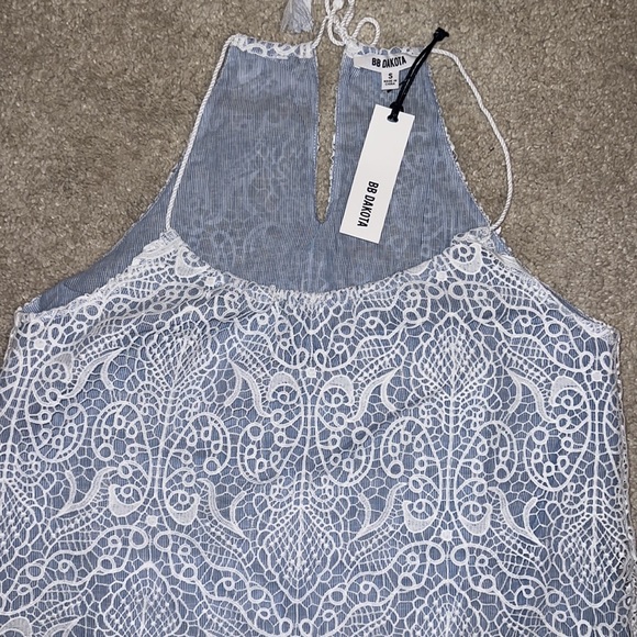 Bbdakota NWT women’s top sz small color white and blue - Picture 2 of 4